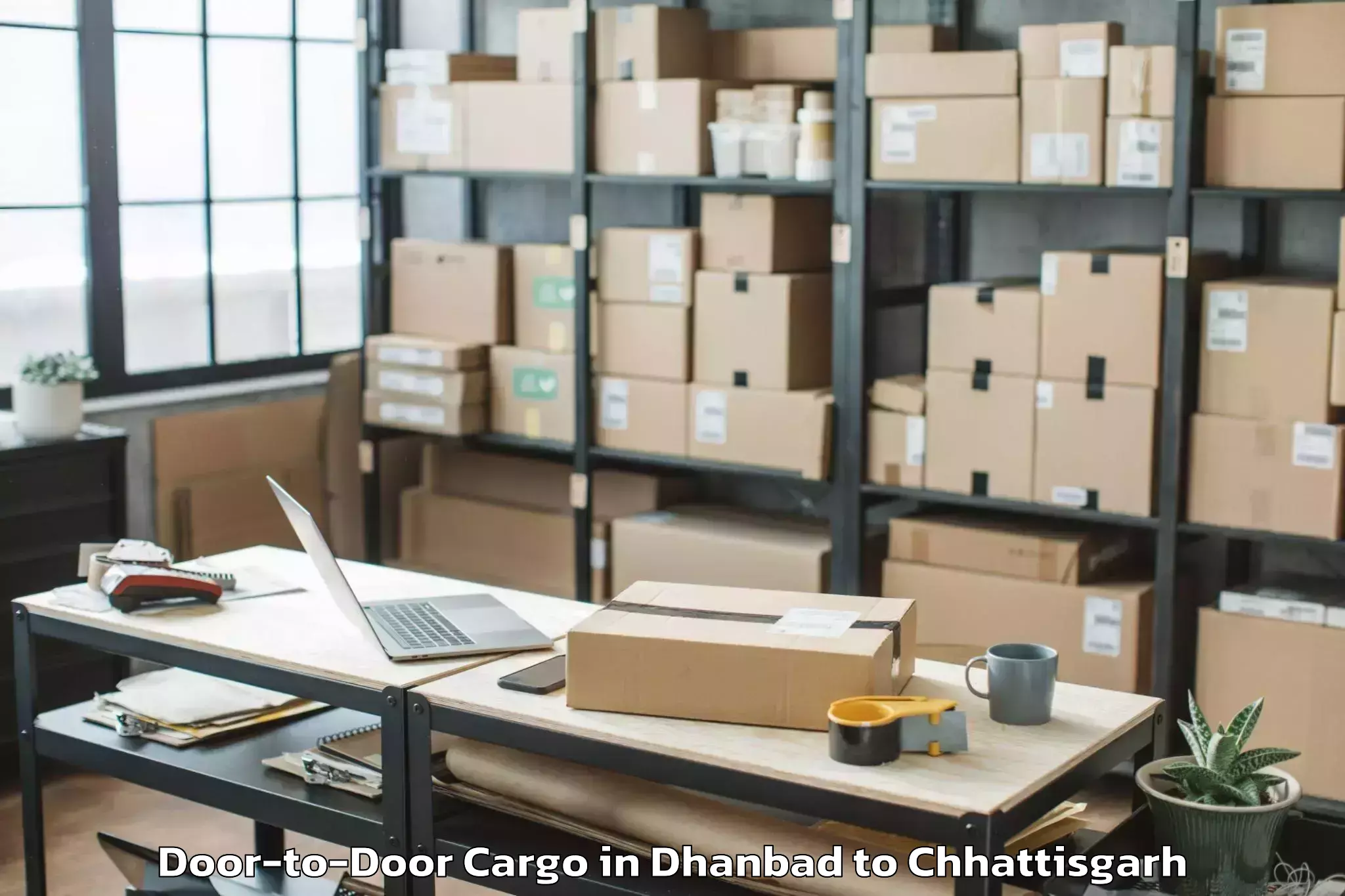 Easy Dhanbad to Kanker Nabinagar Door To Door Cargo Booking